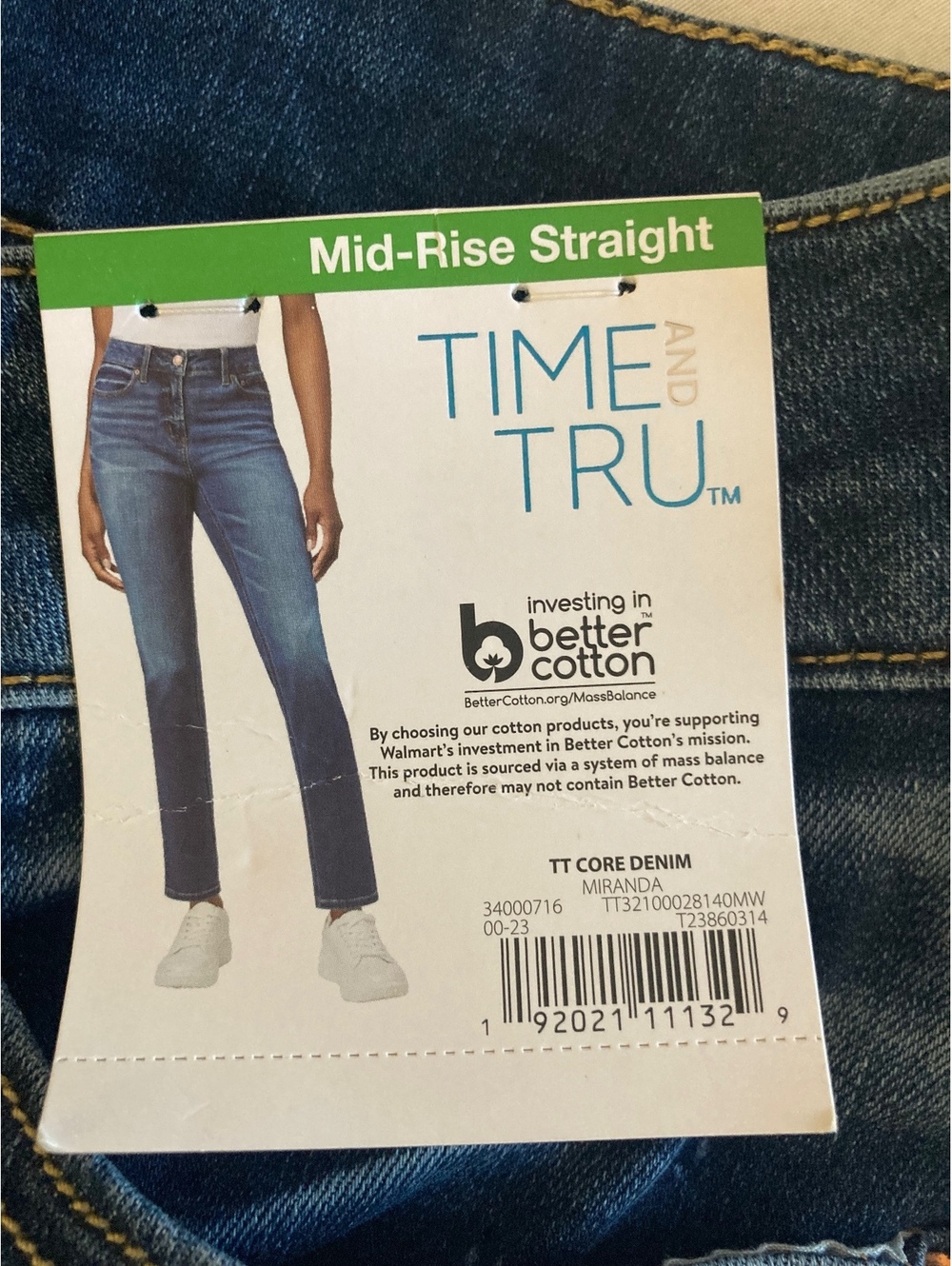 Time and Tru Womens Jeans Size 8 Short Mid Rise Straight Leg Blue Denim NWT